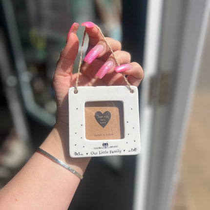 Send With Love 'Our Family' Mini Ceramic Photo FrameMini Hanging FramesBoho Photo