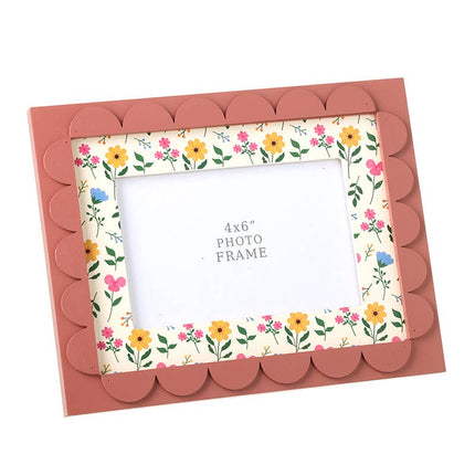 Spring and Summer-PINK SCALLOP DETAIL 4X6" PHOTO FRAME6x4 FrameBoho Photo