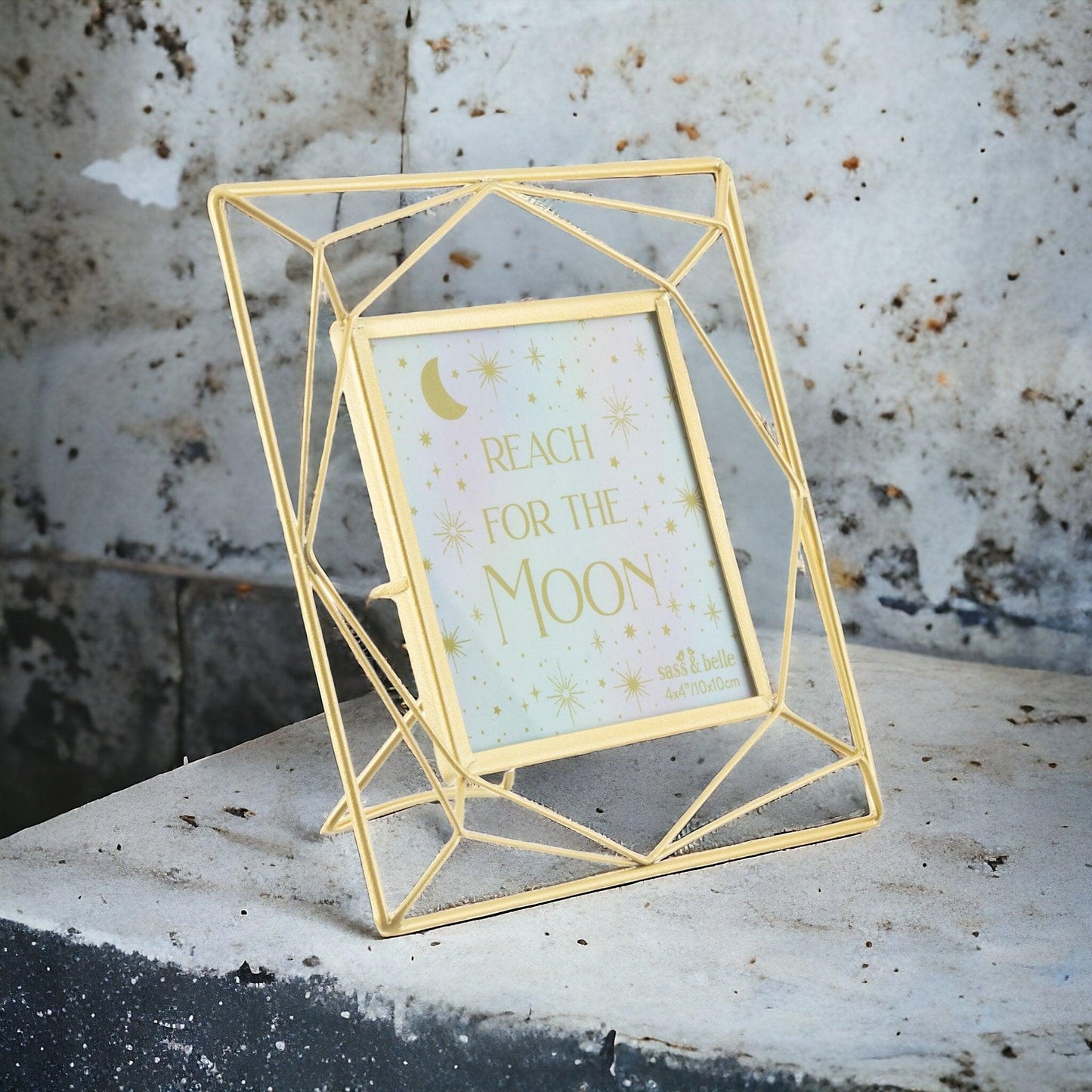 Trapeze Gold Square Photo Frame - 4x4in (10x10cm) - Boho Photo