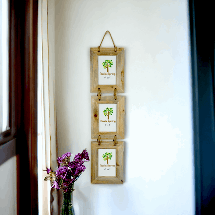 Triple Driftwood Photo Frame - 6x4in - 10x15cm - Portrait & LandscapeHanging FramesBoho Photo