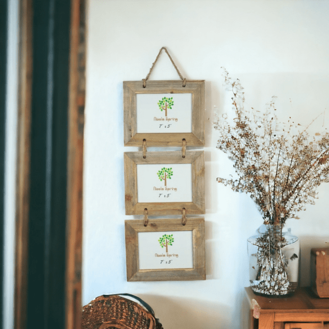 Triple Driftwood Photo Frame - 6x4in - 10x15cm - Portrait & LandscapeFramesBoho Photo