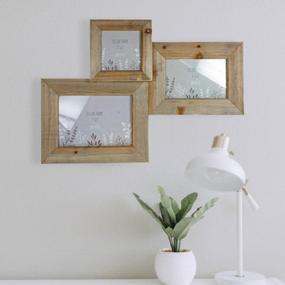 Triple Driftwood Photo Frame - Multi Aperture - Boho Photo