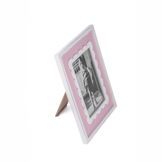 Vintage Pink Scalloped 6x4" Photo Frame - PortraitFramesBoho Photo