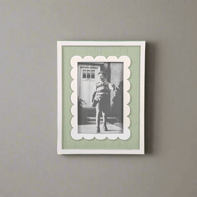 Vintage Sage Scalloped 6x4" Photo Frame - PortraitFramesBoho Photo