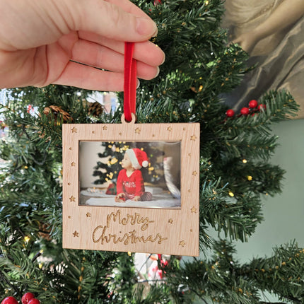 Wooden Christmas Tree Decoration - With PhotoXmas Tree DecorationsBoho Photo