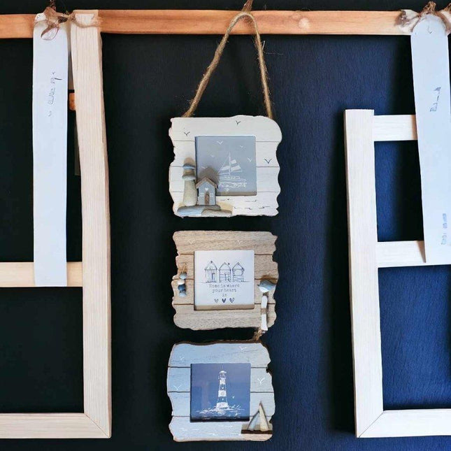 3 Piece Wooden Coastal Frame - Boho Photo
