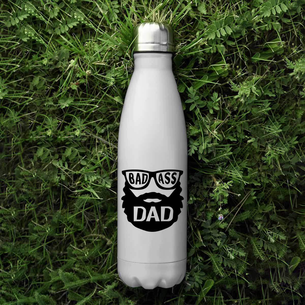 Bad A** Dad Gift - Personalised Water BottleBoho Photo