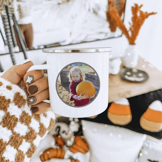 Circle Photo - Personalised Camping Cup - Boho Photo