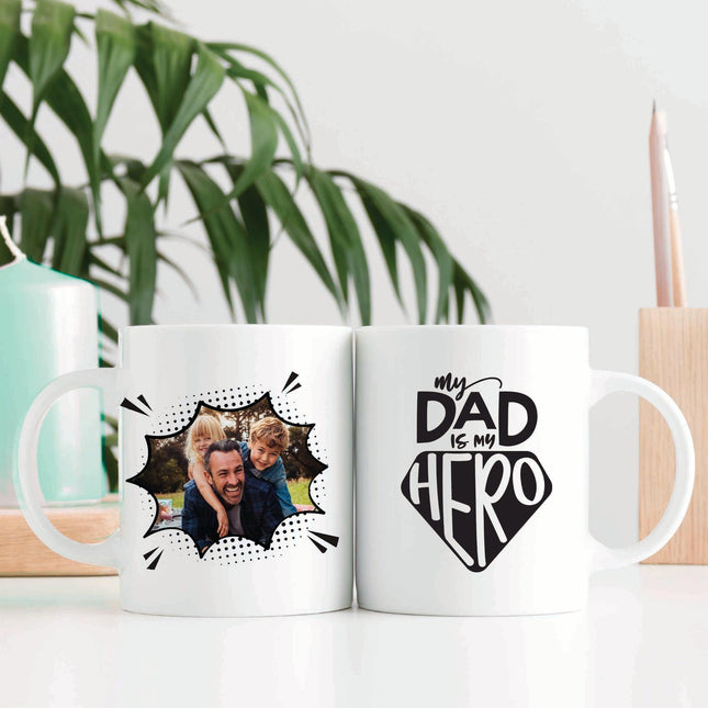 Dad Hero - Personalised Photo Mug - Boho Photo