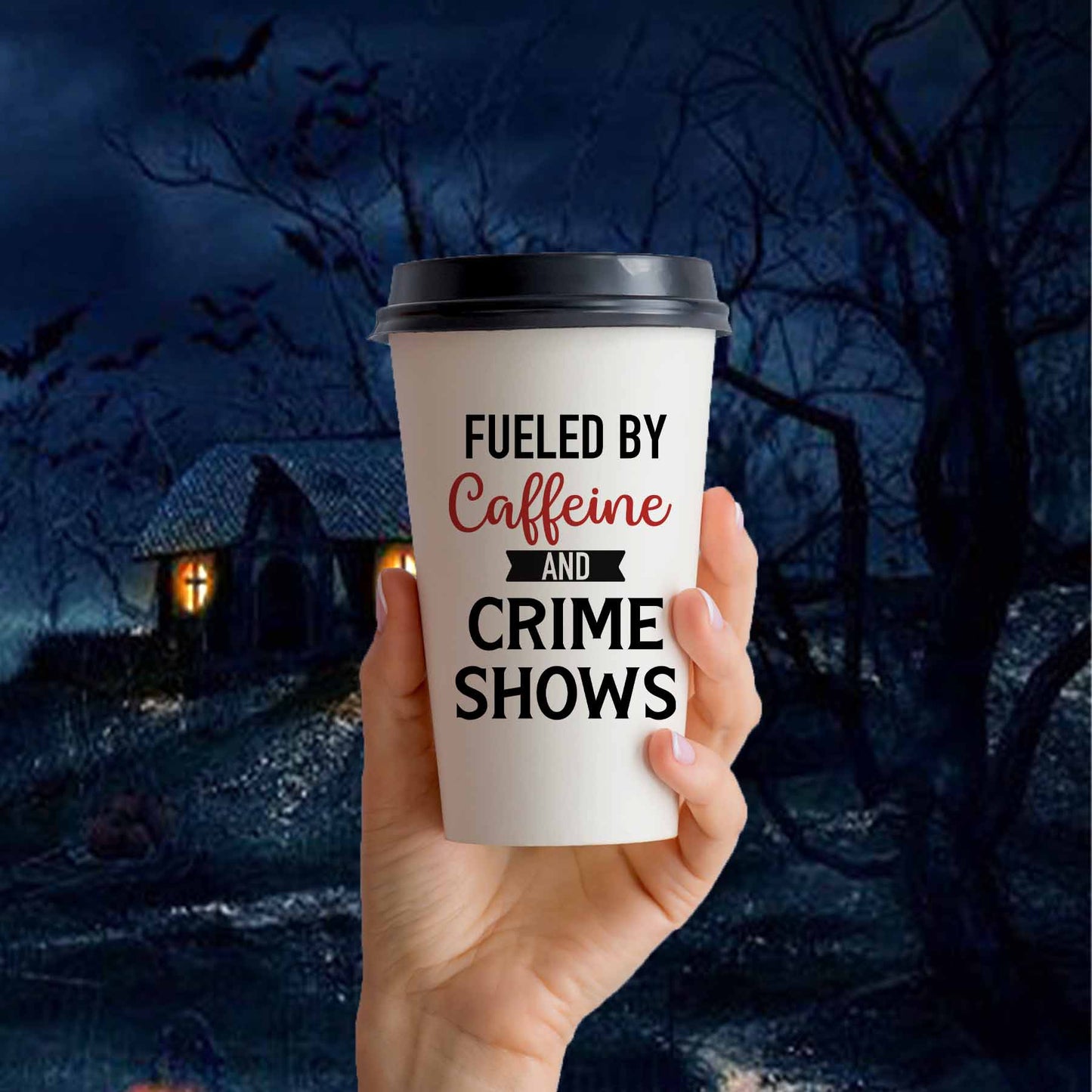 Fueled by Caffeine & Crime- Travel Mug GiftTravel Coffee MugBoho Photo