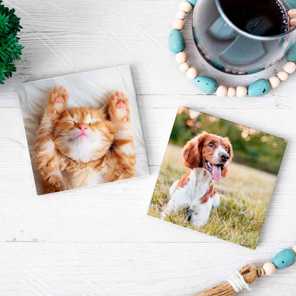 Square Personalised Photo Coaster - Boho Photo