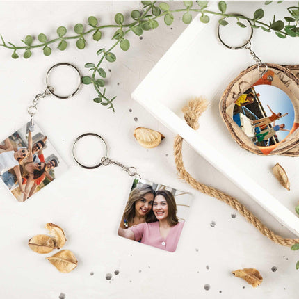 Square Photo Keyring - Double sided - Boho Photo