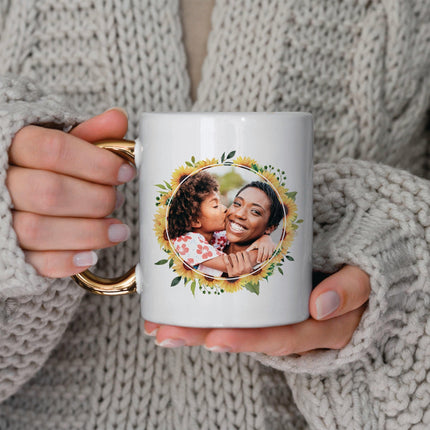 Sunflower Mum - Personalised Photo Mug - Boho Photo
