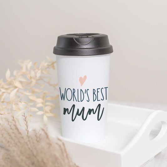 World's Best Mum - Travel Mug GiftTravel Coffee MugBoho Photo