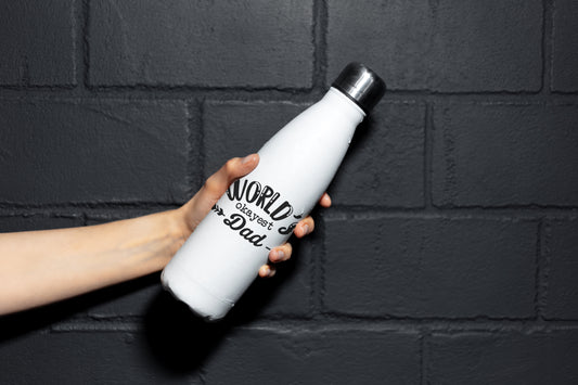 World's Okayest Dad gift - Personalised Water BottleBoho Photo